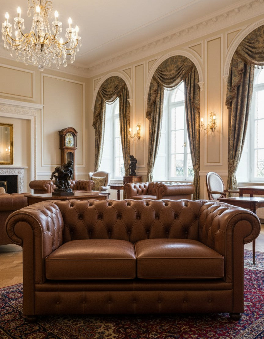 Divano Chester Vera pelle art. Pull-up cerato naturale