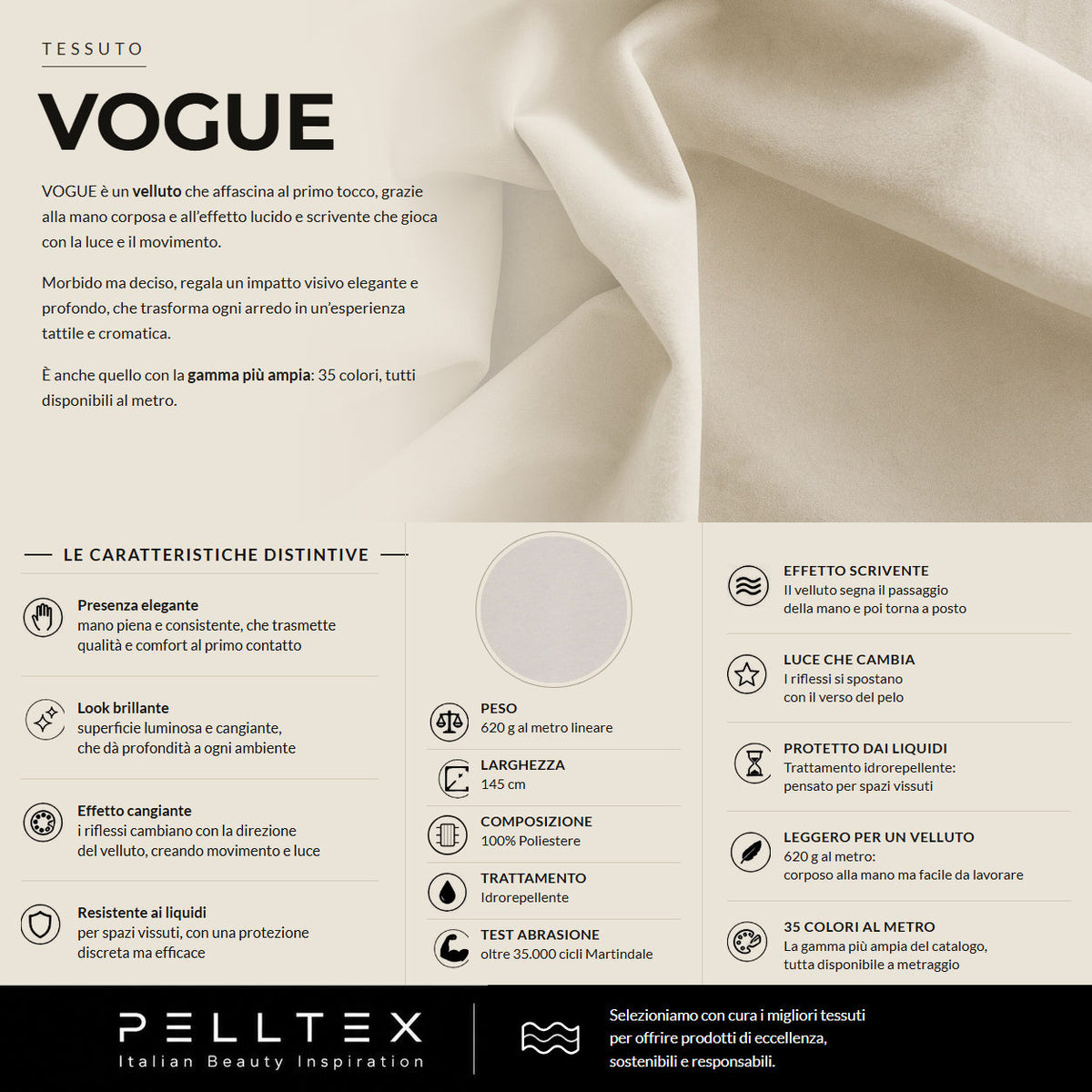 Tessuto Vogue: velluto lucido dall’effetto cangiante