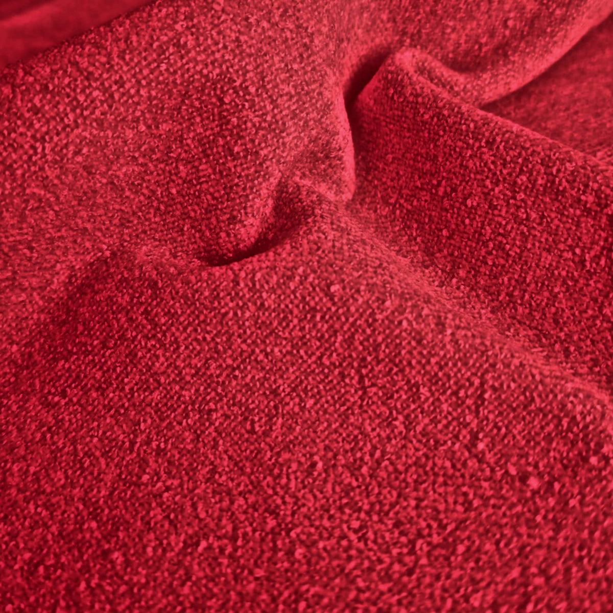 Tessuto Amy Cherry am35 drappeggiato – micro bouclé vellutato, colore rosso