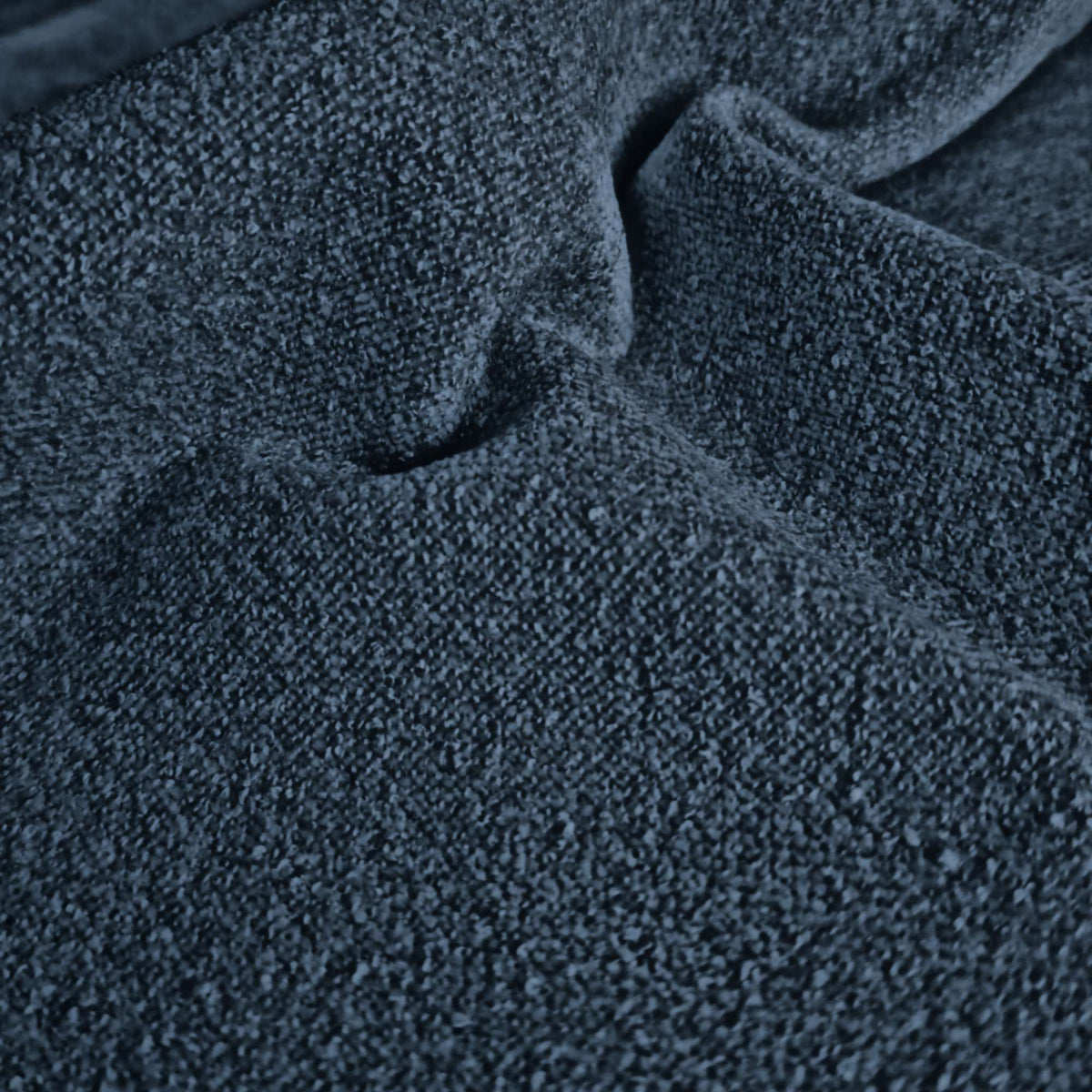 Tessuto Amy Navy Am10 drappeggiato – micro bouclé vellutato, colore blu scuro