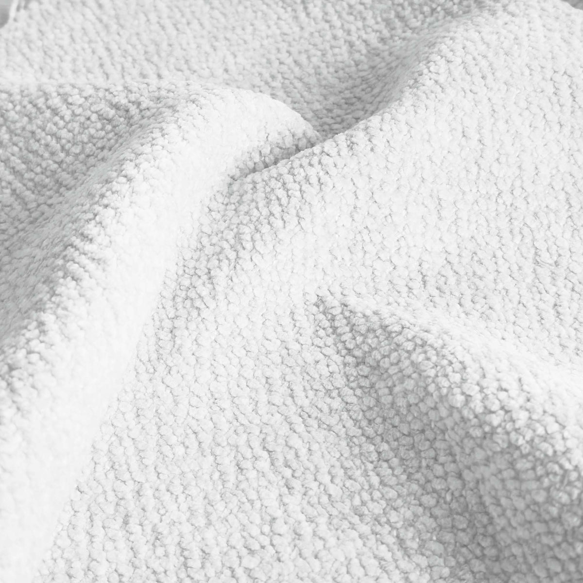 Tessuto Jolie White JO03 drappeggiato – ciniglia strutturata effetto slavato