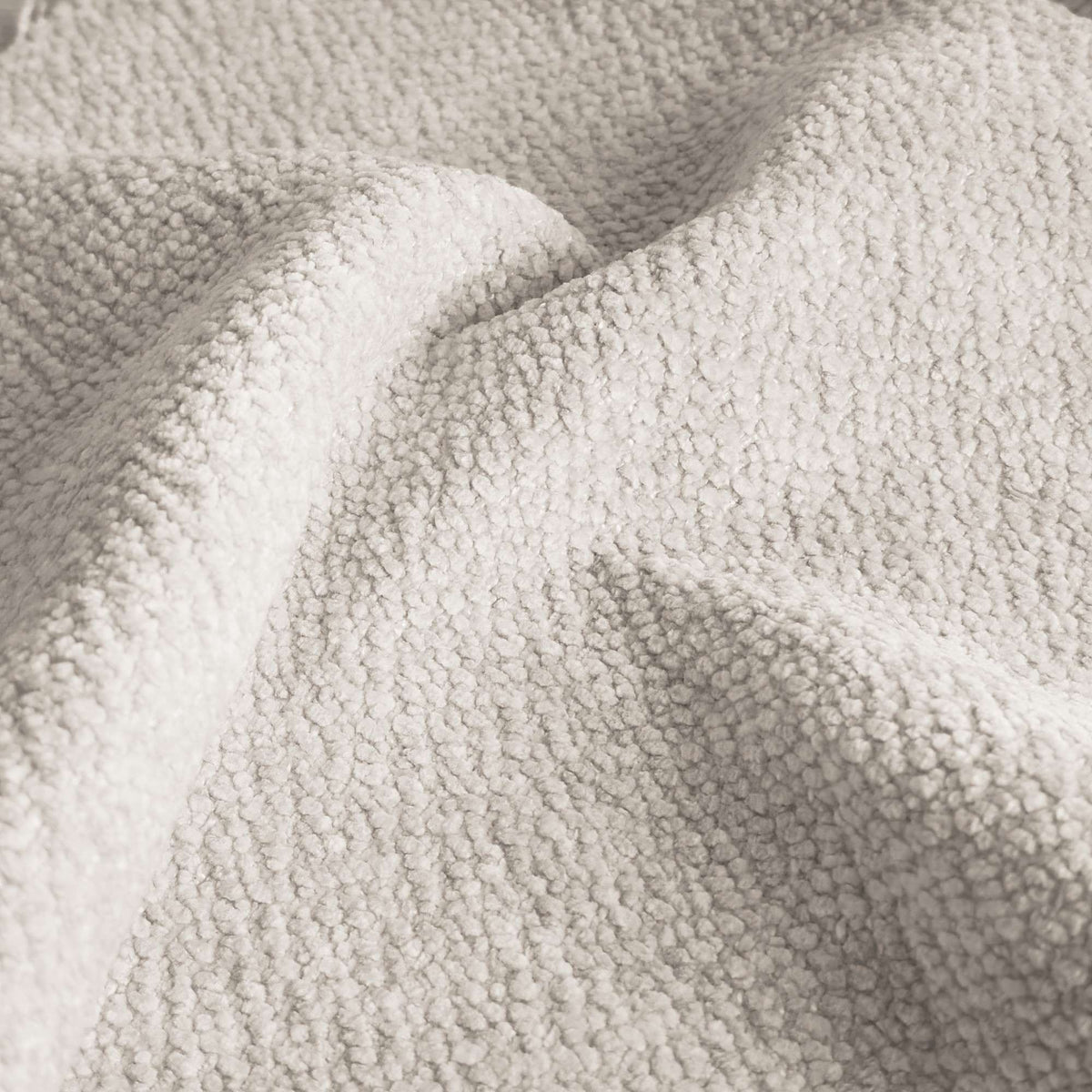 Dettaglio del tessuto Jolie drappeggiato, ciniglia strutturata effetto slavato